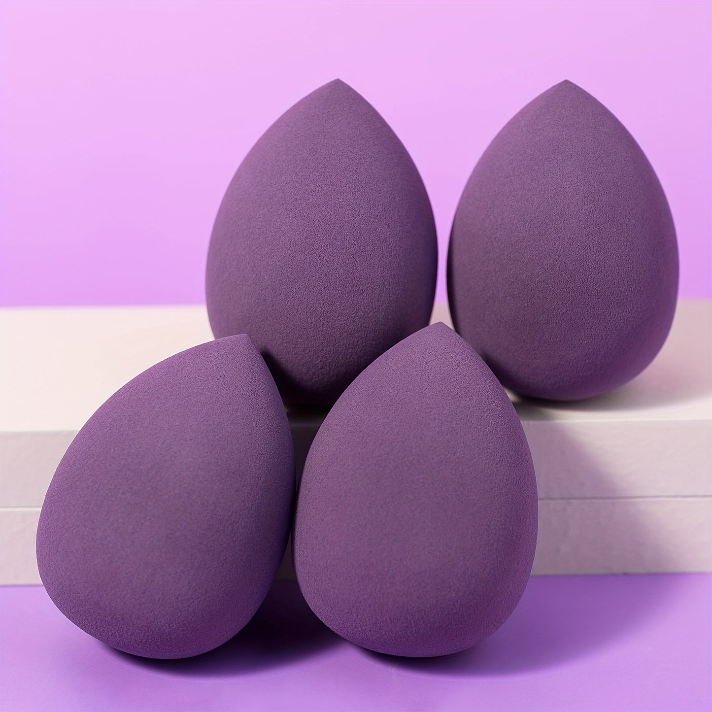 4/16pcs Ultra Soft Makeup Sponges - Professional Beauty Eggs for Foundation, Powder, BB Cream - Water-Drop Design, Unscented, Polyurethane Material