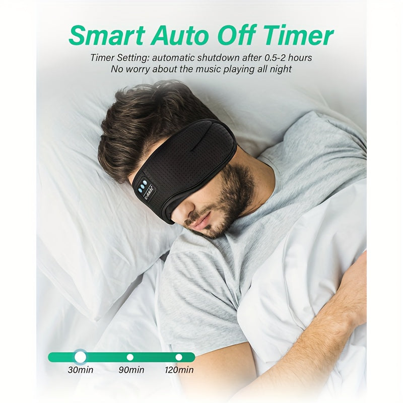 LC-DOLIDA 3D Sleep Headphones with Wireless Charging, Wireless, Lightweight & Breathable Headband - for Side Sleepers, Travel, Home, Office - Compatible with Smartphones/Tablets/Laptops - Eye Mask for Flights, Hotels, Naps, S