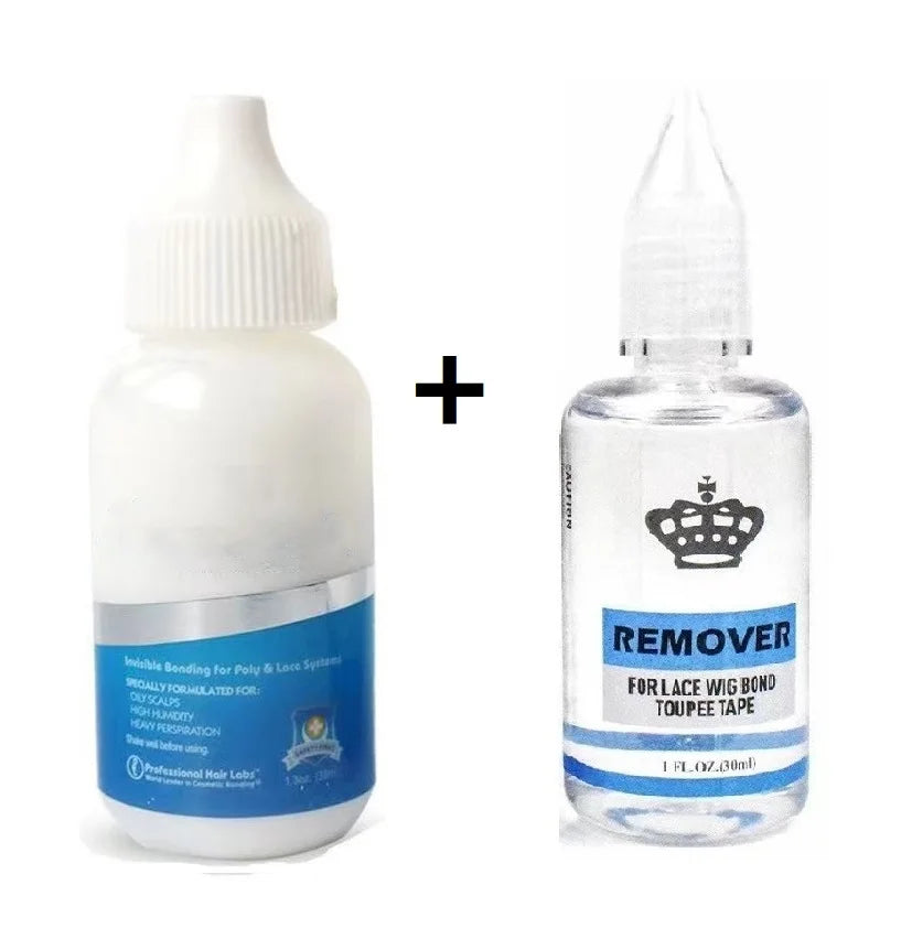 Wholesale 38ml/bottle Wig Adhesive Waterproof Lace Glue Invisible Hair Bonding Toupee Frontal Replacement Adhesive Ghost+Remover