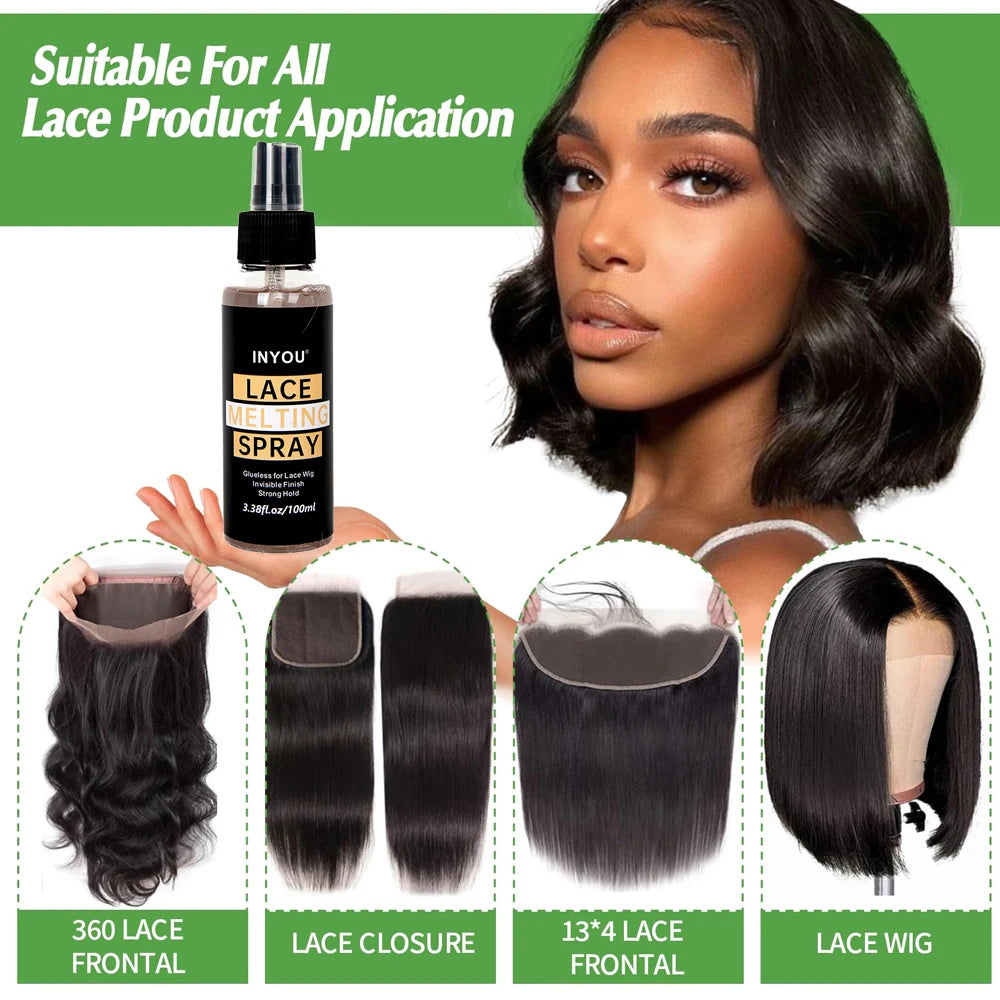 4 pcs Wig Accessory Lace Front Wig Glue, lace Bond Melting Spray,wig adhesive, adhesive remover,Natural and Gentle Formula