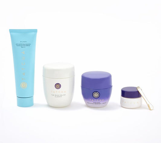 TATCHA Jumbo Silken SPF 35, Ageless Face and Eye 4 Pc Ritual