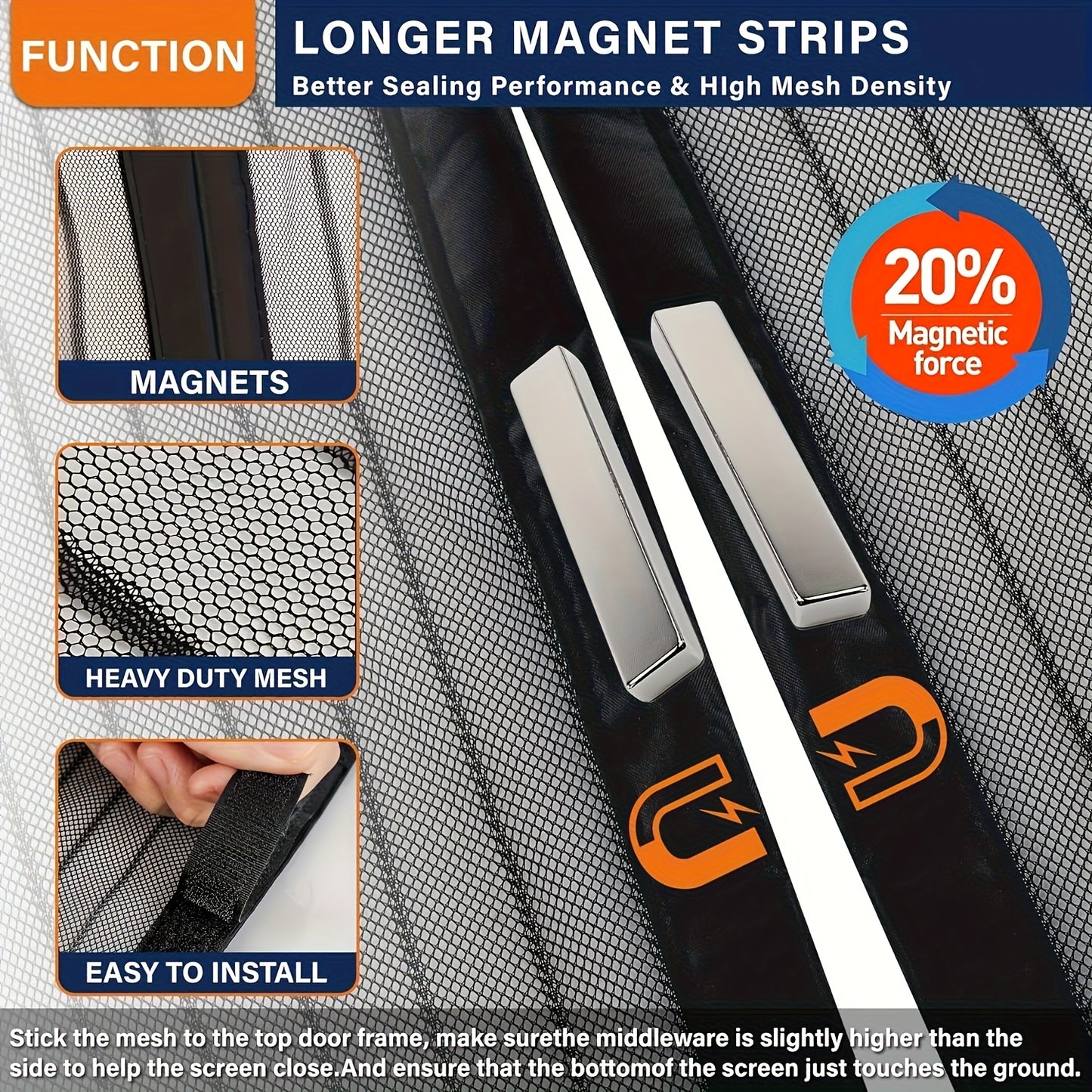 Self-Sealing Magnetic Screen Door