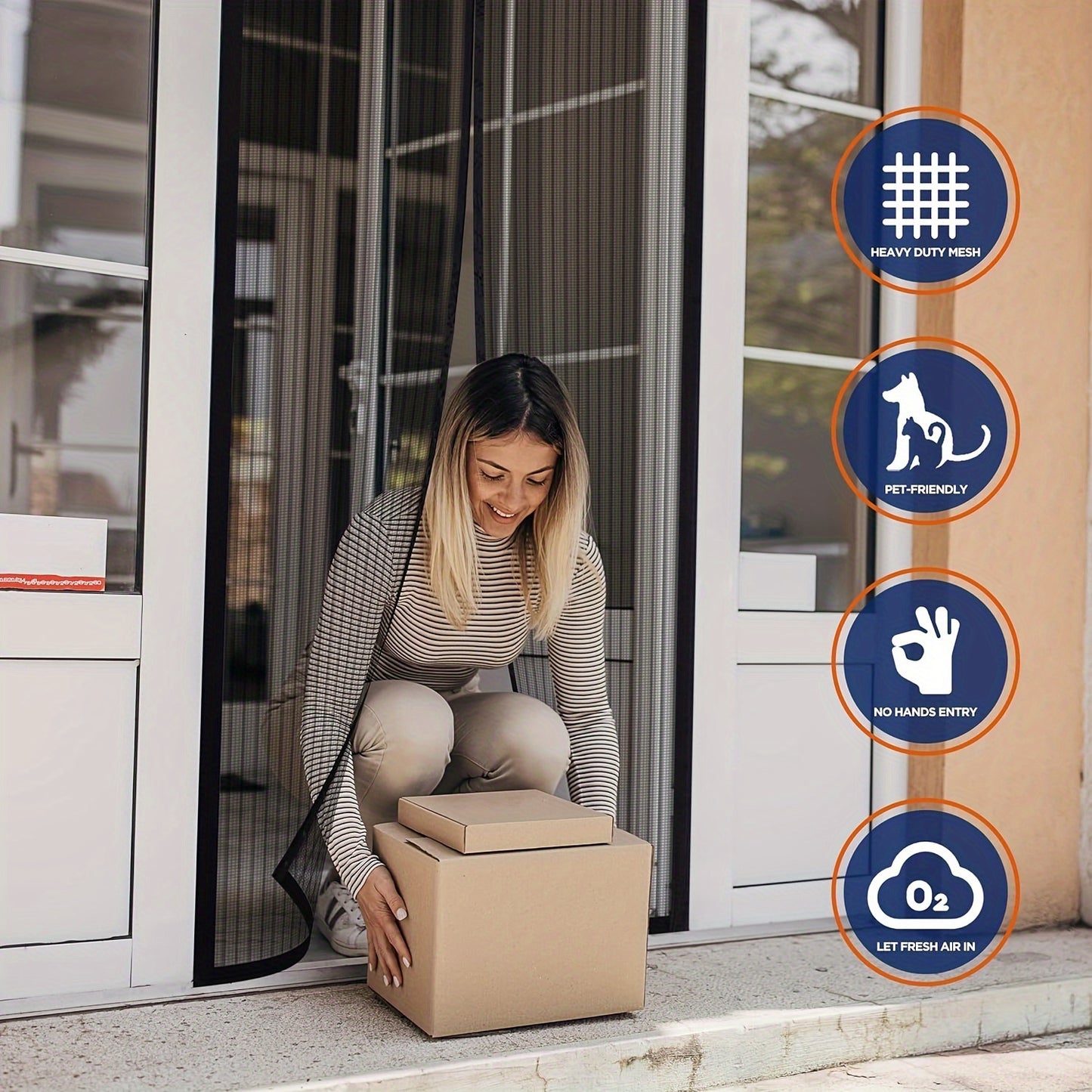 Self-Sealing Magnetic Screen Door