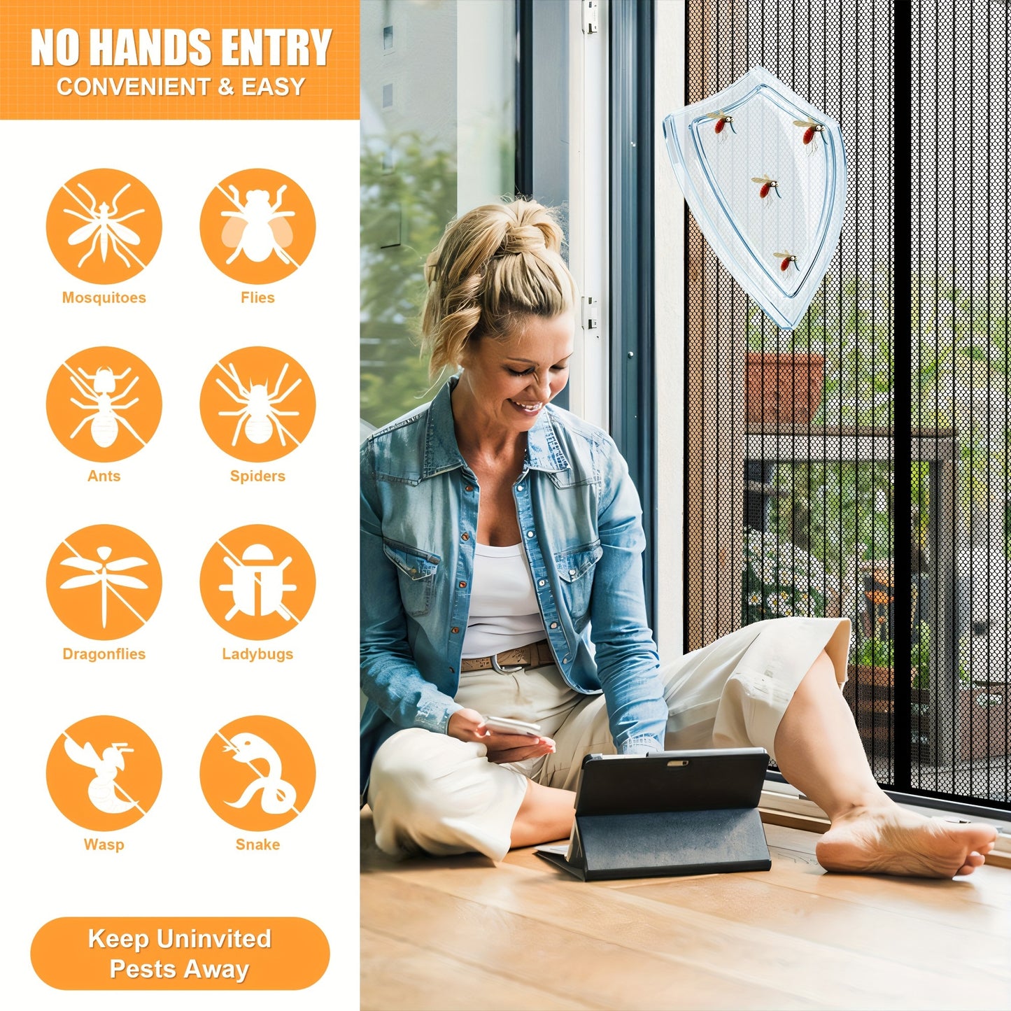 Self-Sealing Magnetic Screen Door