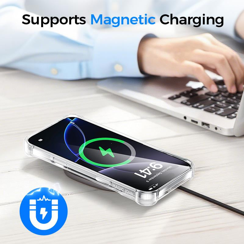 MAGIC JOHN Clear Phone Case for Iphone16/15/14/13/Pro Max, Non-Yellowing, Shockproof, Scratch Resistant Hard Back Phone Cover