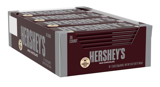 Hershey’s Milk Chocolate Bar – Full Case (36 Count, 1.55 oz each)
