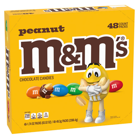 M&M’s Peanut – Full Case (1.74 oz Bags, 48 Count)