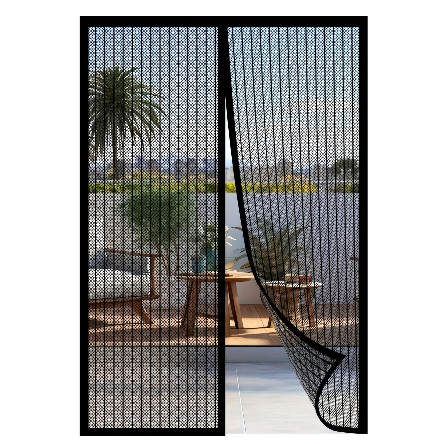 Self-Sealing Magnetic Screen Door