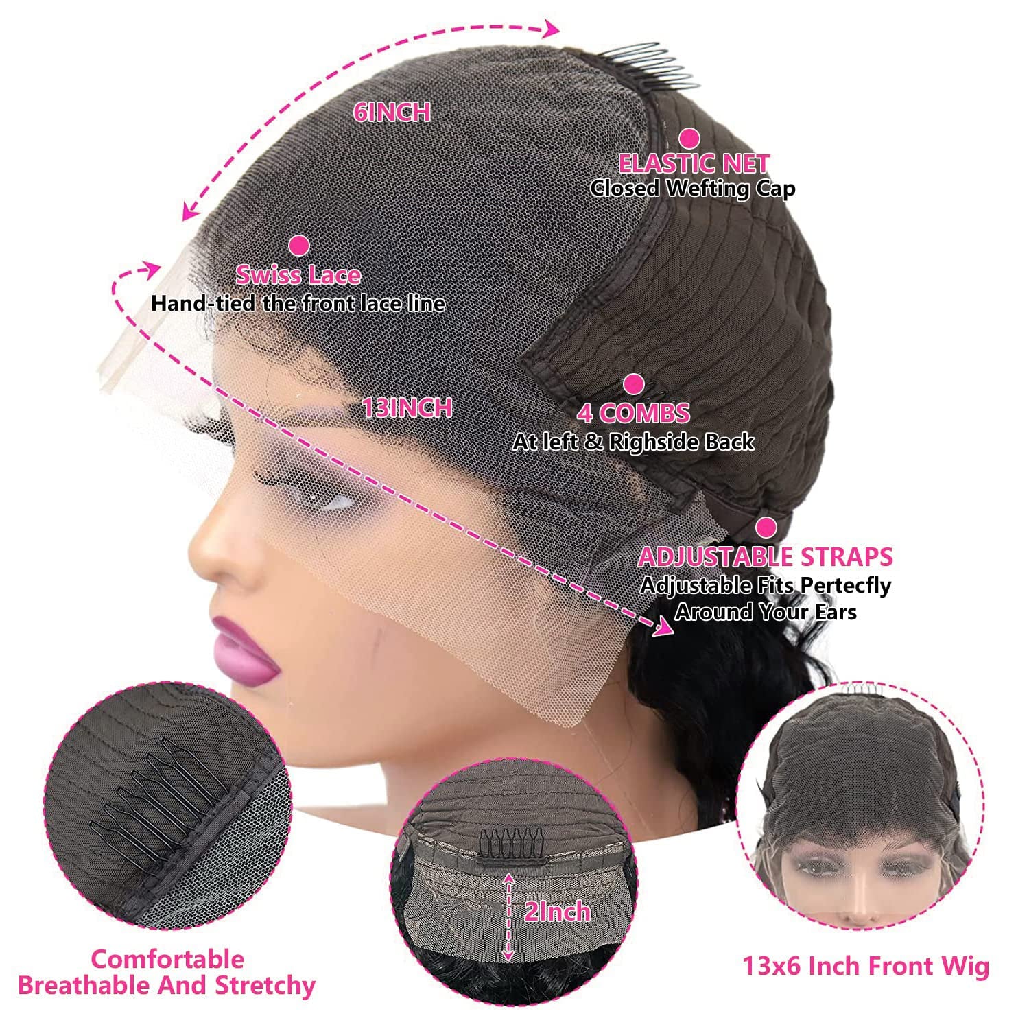13X6 Straight Lace Front Wigs Human Hair 200 Density HD Transparent Lace Frontal Human Hair Wigs for Women Glueless Wigs Human Hair Pre Plucked 28 Inch