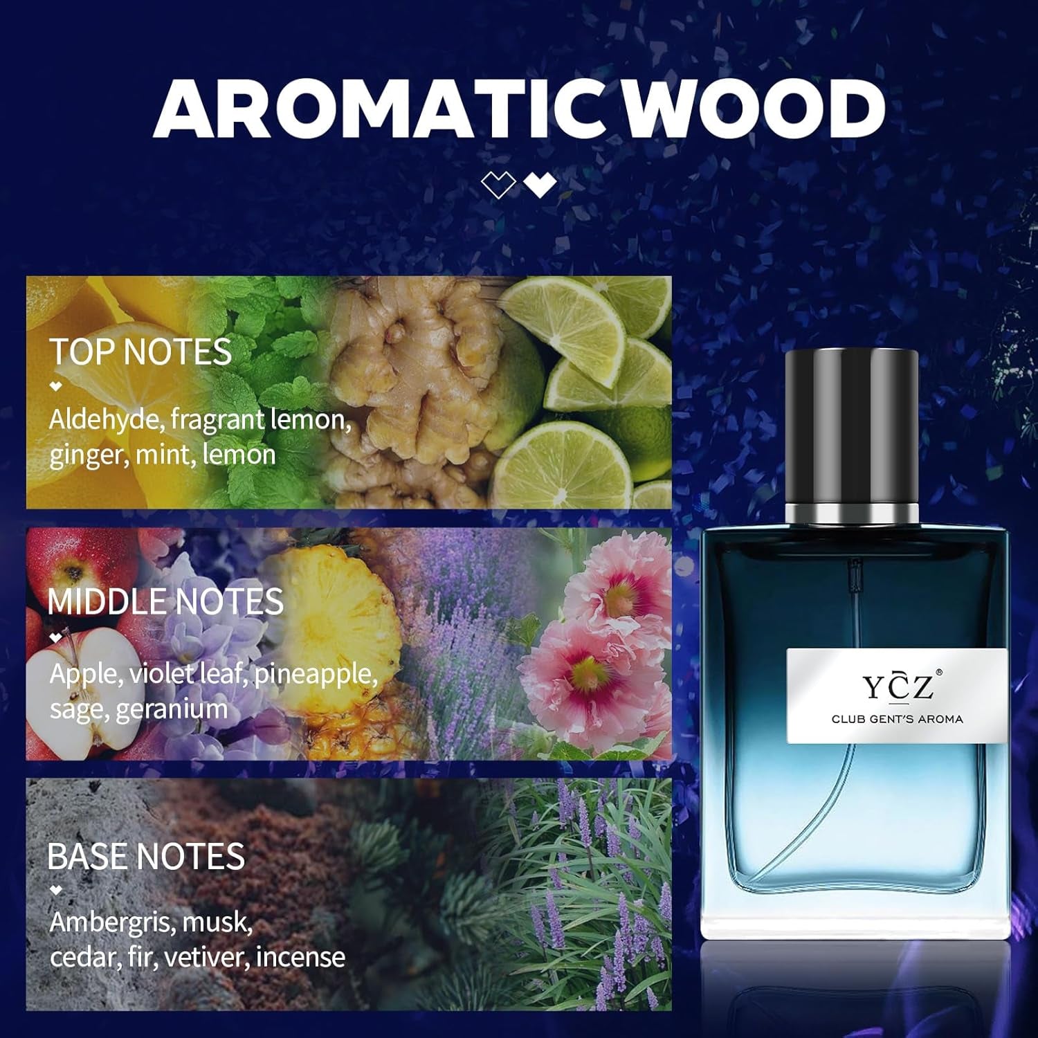CLUB GENT'S AROMA, 1.7Oz(50Ml), Man Perfume, Nightclub Essential Fragrance, Long Lasting Cologne for Men with Aromatic Woody Notes of Aldehyde, Ginger, Mint, and Lemon