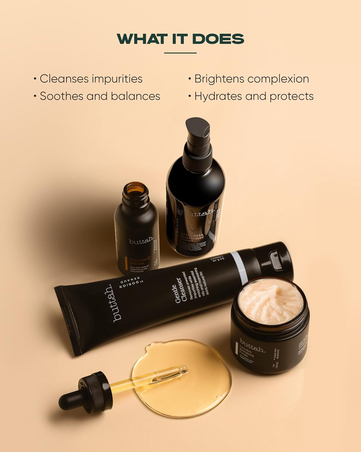 Supreme Kit for Melanin Rich Skin | Cocoshea Revitalizing Cream 2 Oz | Vitamin C Serum 1 Oz | Cleanser 3.4 Oz | Rosewater Toner 3.4 Oz | Black Owned Skincare