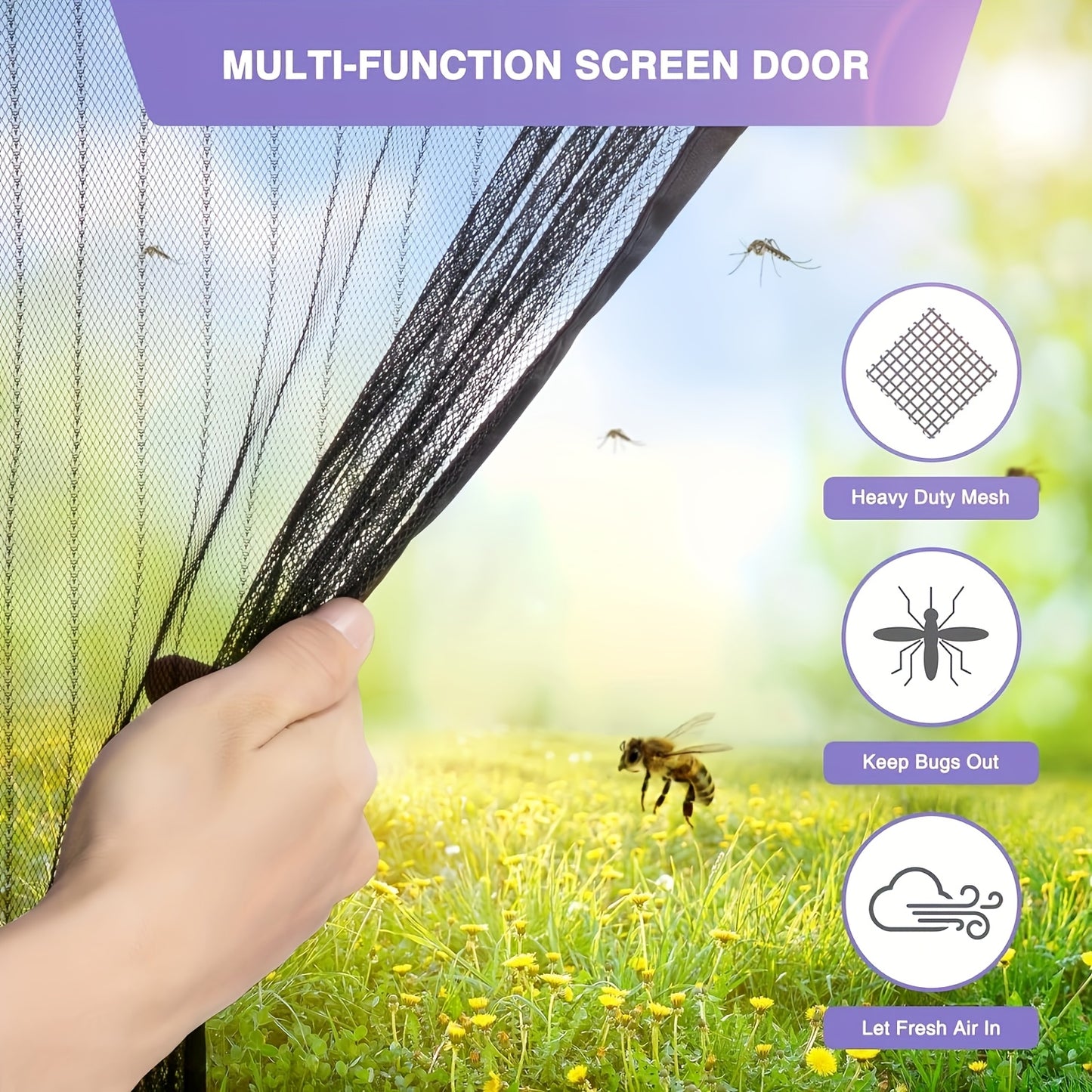 Self-Sealing Magnetic Screen Door