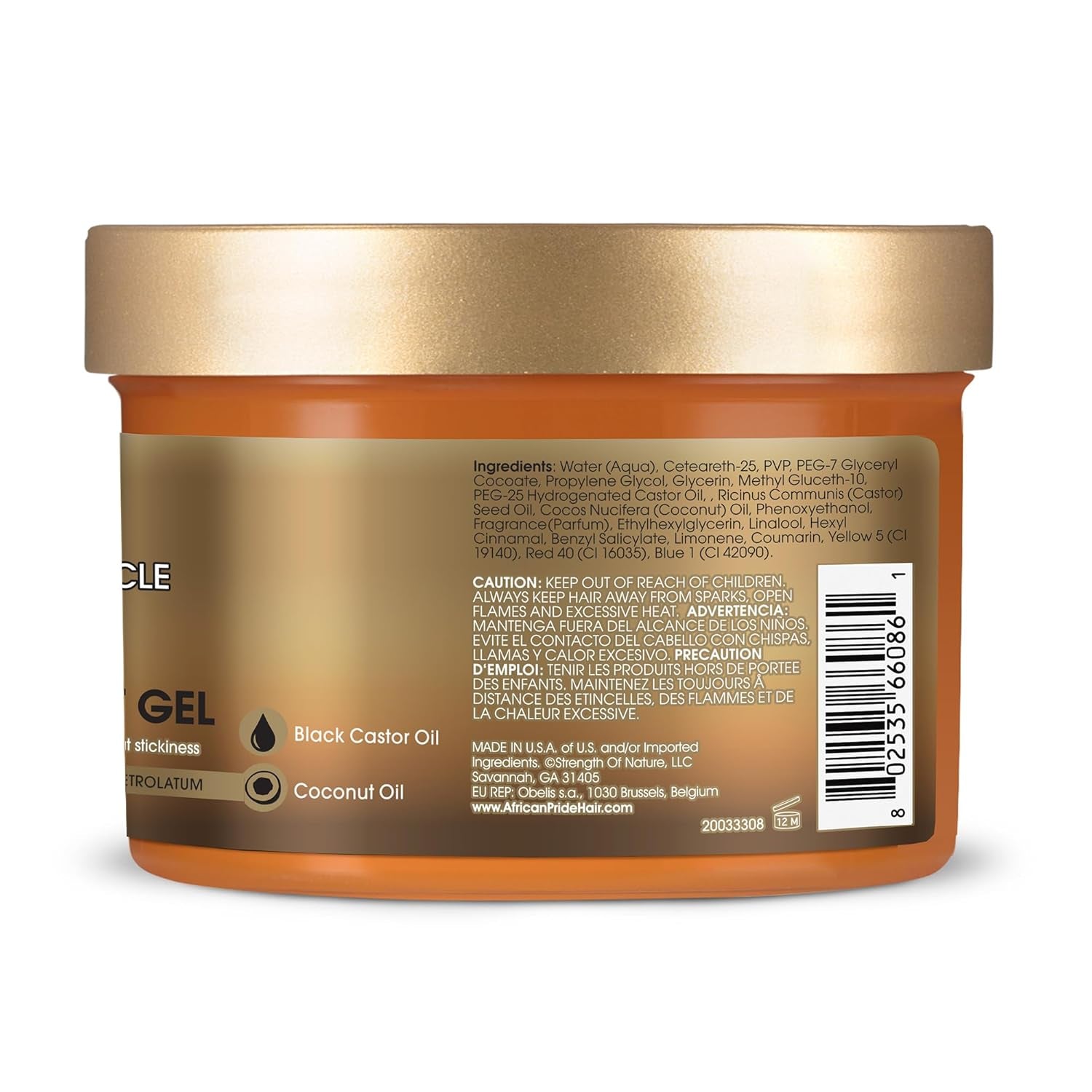 Black Castor Miracle Extra Hold Braid, Loc, Twist Gel - Extreme Hold Braiding Hair Gel, Edge Control & Tames Frizz, No Flake | Natural Ingredients, Black Castor & Coconut Oil | 12Oz