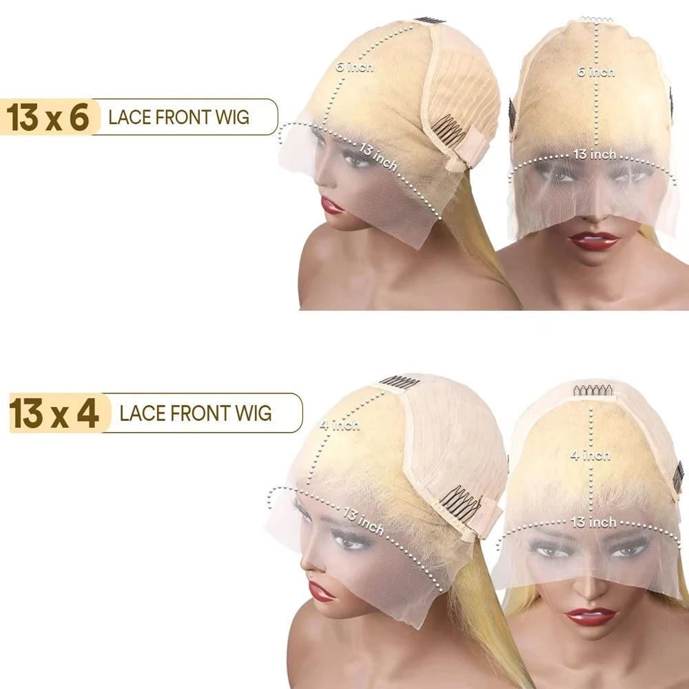 613 Hd Lace Frontal Wig 13X6 Body Wave Human Hair Wigs Brazilian 220 Density Pre Plucked Blonde Transparent Lace Front Wig 30 In