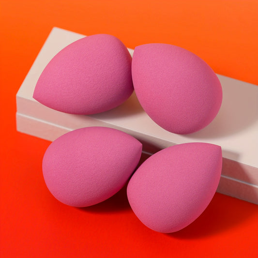 4/16pcs Ultra Soft Makeup Sponges - Professional Beauty Eggs for Foundation, Powder, BB Cream - Water-Drop Design, Unscented, Polyurethane Material