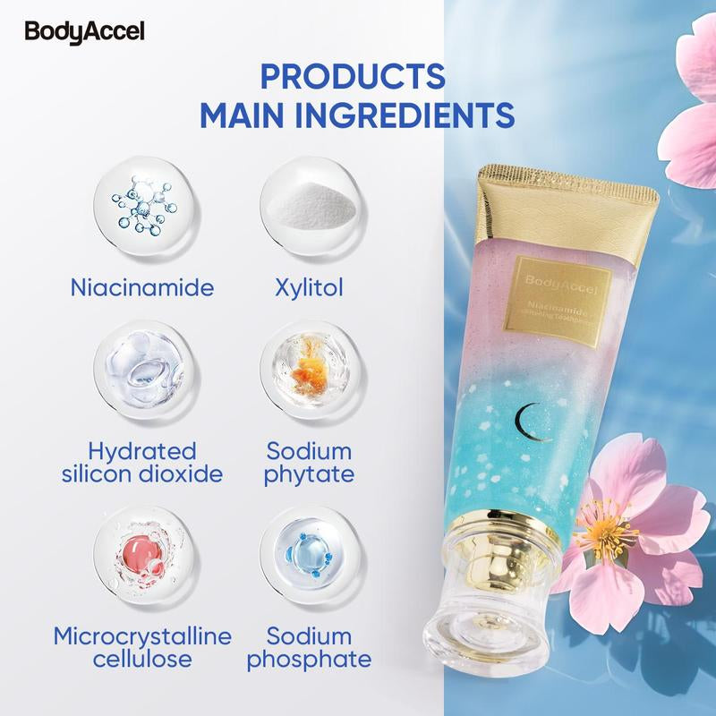 Bodyaccel Whitening Toothpaste -Niacinamide Peach Mint Flavor | Vegan, Fluoride-Free, Antiplaque & Fresh Breath | Oral Hygiene Essentials-Max