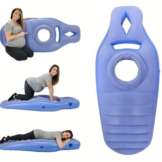 1Pc Inflatable Mat for Pregnancy Yoga PVC Portable Multi Use Mat with Carrying Bag Ideal for Indoor Outdoor Sleep Relaxation
