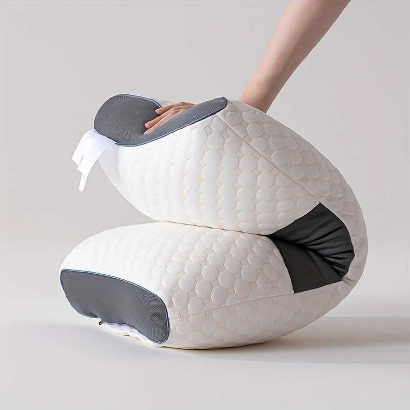 [2 Neck Massage Pillows] 2 Soft Woven Neck Massage Couple Pillows - Buy 1 Get 1 Free, Adjustable Ergonomic Orthotic Profile Support, High Quality Pillow Core, Detachable Pillowcase For Sleeping Comfort