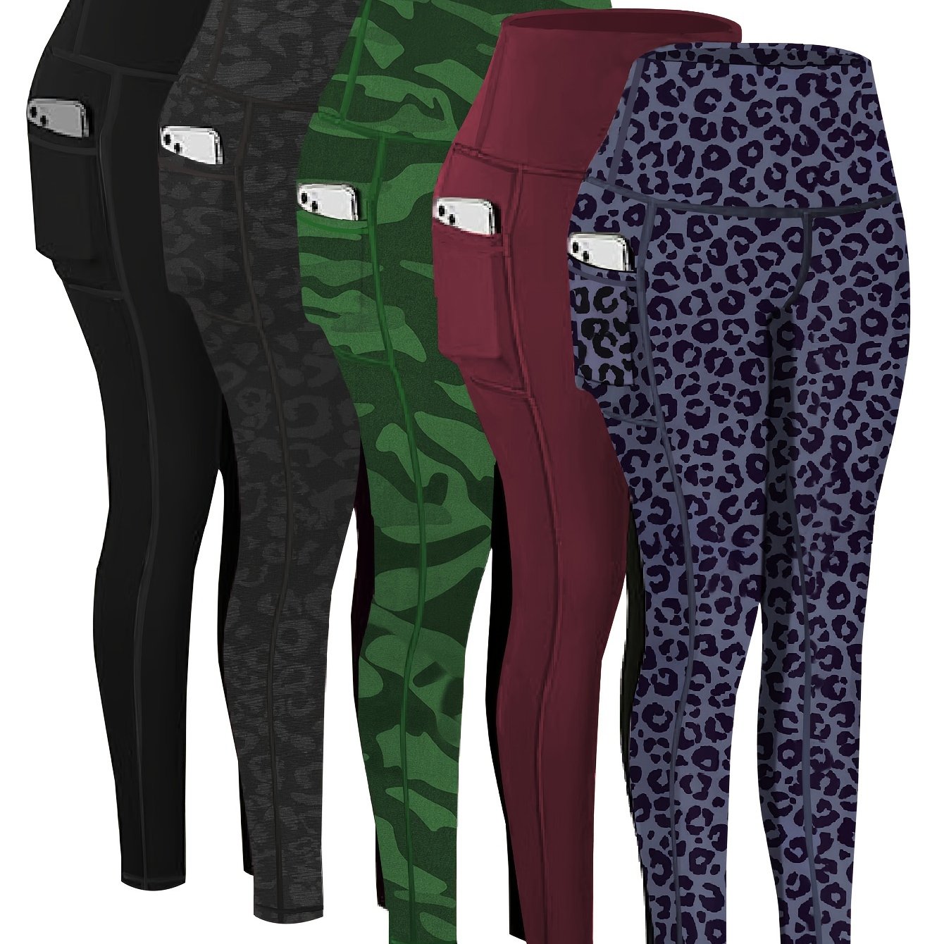 Five-piece Sports Yoga Pants Set