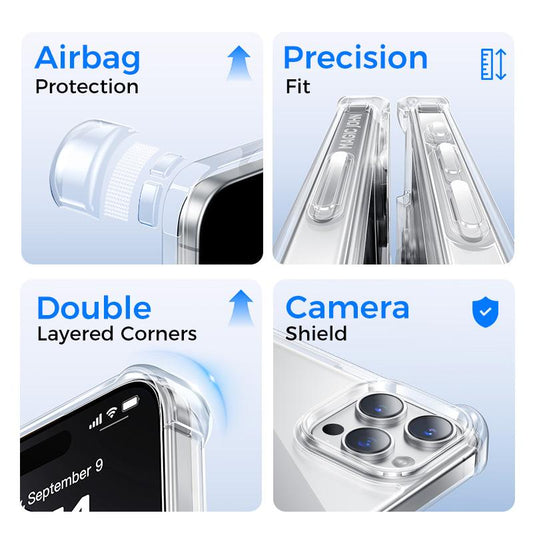 MAGIC JOHN Clear Phone Case for Iphone16/15/14/13/Pro Max, Non-Yellowing, Shockproof, Scratch Resistant Hard Back Phone Cover