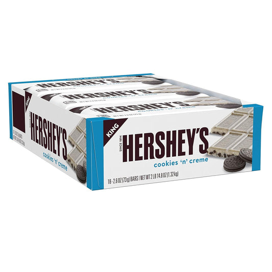 Hershey's Cookies 'n' Creme King Size Bar – Full Case (18 Count, 2.6 oz each)