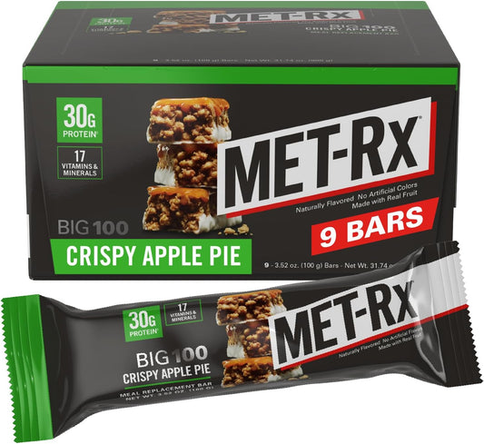 MET-Rx Big 100 Crispy Apple Pie – Full Case (9 Count, 3.52 oz each)
