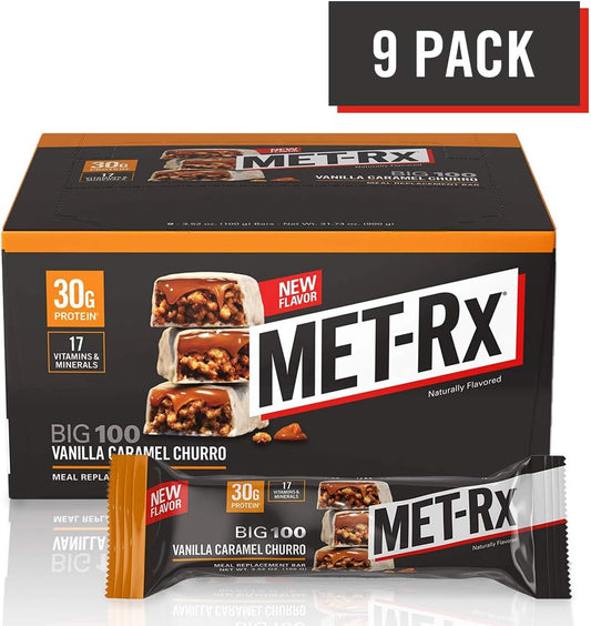 MET-Rx Big 100 Vanilla Caramel Churro – Full Case (9 Count, 3.52 oz each)