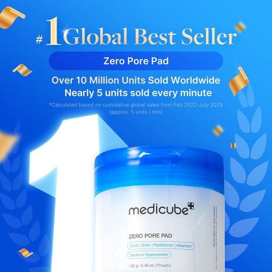 Zero Pore Pads 2.0, Dual-Textured Facial Toner Pads for Exfoliation and Pore Care with 4.5% AHA Lactic Acid & 0.45% BHA Salicylic Acid, Ideal for All Skin Types, Korean Skin Care (70 Units)