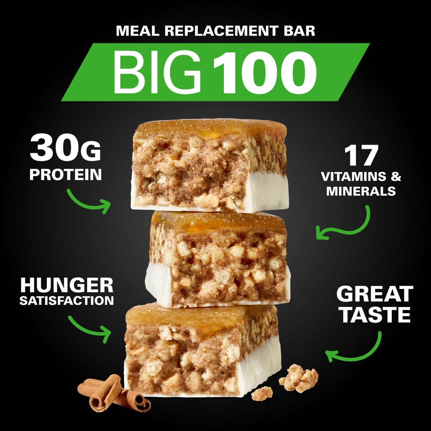 MET-Rx Big 100 Crispy Apple Pie – Full Case (9 Count, 3.52 oz each)