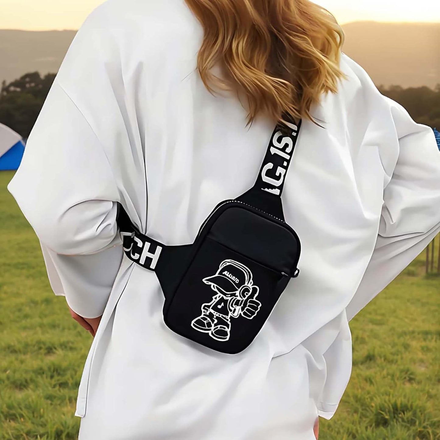 Shoulder Bag Sling Bag Men Small Bag Casual Chest Bag Backpacks Casual Daypacks for Travel Sports Running Hiking