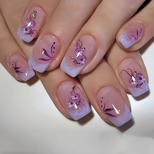 [French Pattern Nails] 96pcs Short French Pattern Press-on Nails | 4 Types, 4 Styles, 4 Colors for Daily Wear