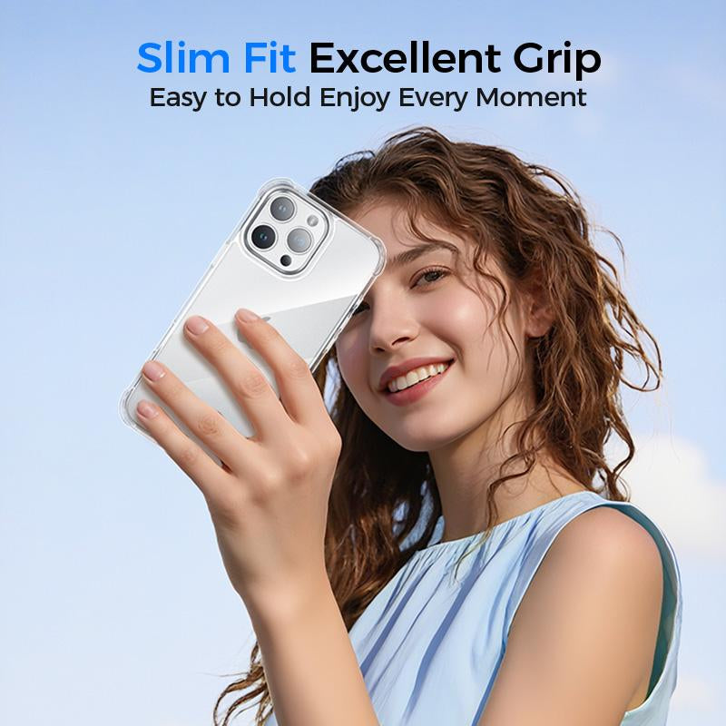 MAGIC JOHN Clear Phone Case for Iphone16/15/14/13/Pro Max, Non-Yellowing, Shockproof, Scratch Resistant Hard Back Phone Cover