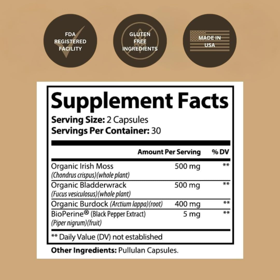 - Irish Sea Moss Capsules (500 Mg) for Immune Support - Organic Sea Moss