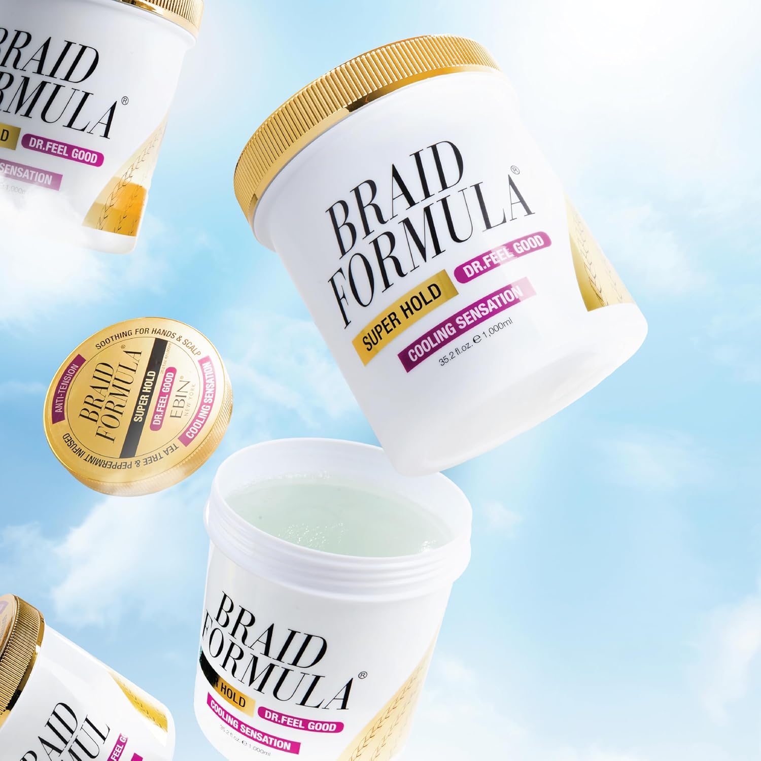 Braid Formula Dr. Feel Good Super Hold 11Oz | Menthol Infused for Cooling Sensation | Smoothing, High Shine, Long-Lasting Hold | Perfect for Braids, Locs & Twists | No Residue