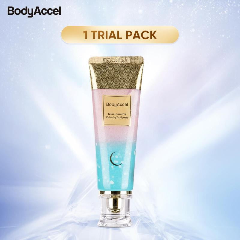 Bodyaccel Whitening Toothpaste -Niacinamide Peach Mint Flavor | Vegan, Fluoride-Free, Antiplaque & Fresh Breath | Oral Hygiene Essentials-Max