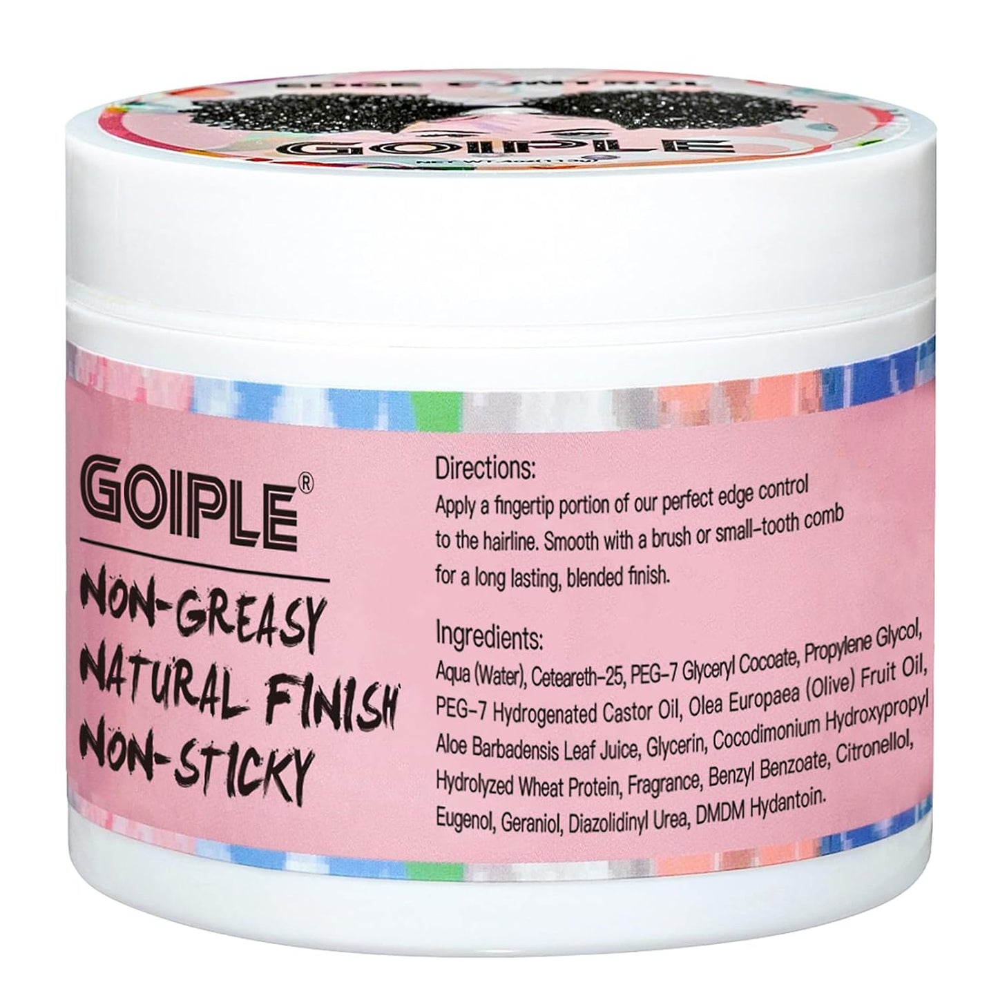 Edge Control Wax for Women Strong Hold Non-Greasy, Edge Wax Styling Gel for Black Women Hair No Flaking, White Residue, Shine and Smooth Strawberry Scent 4Oz
