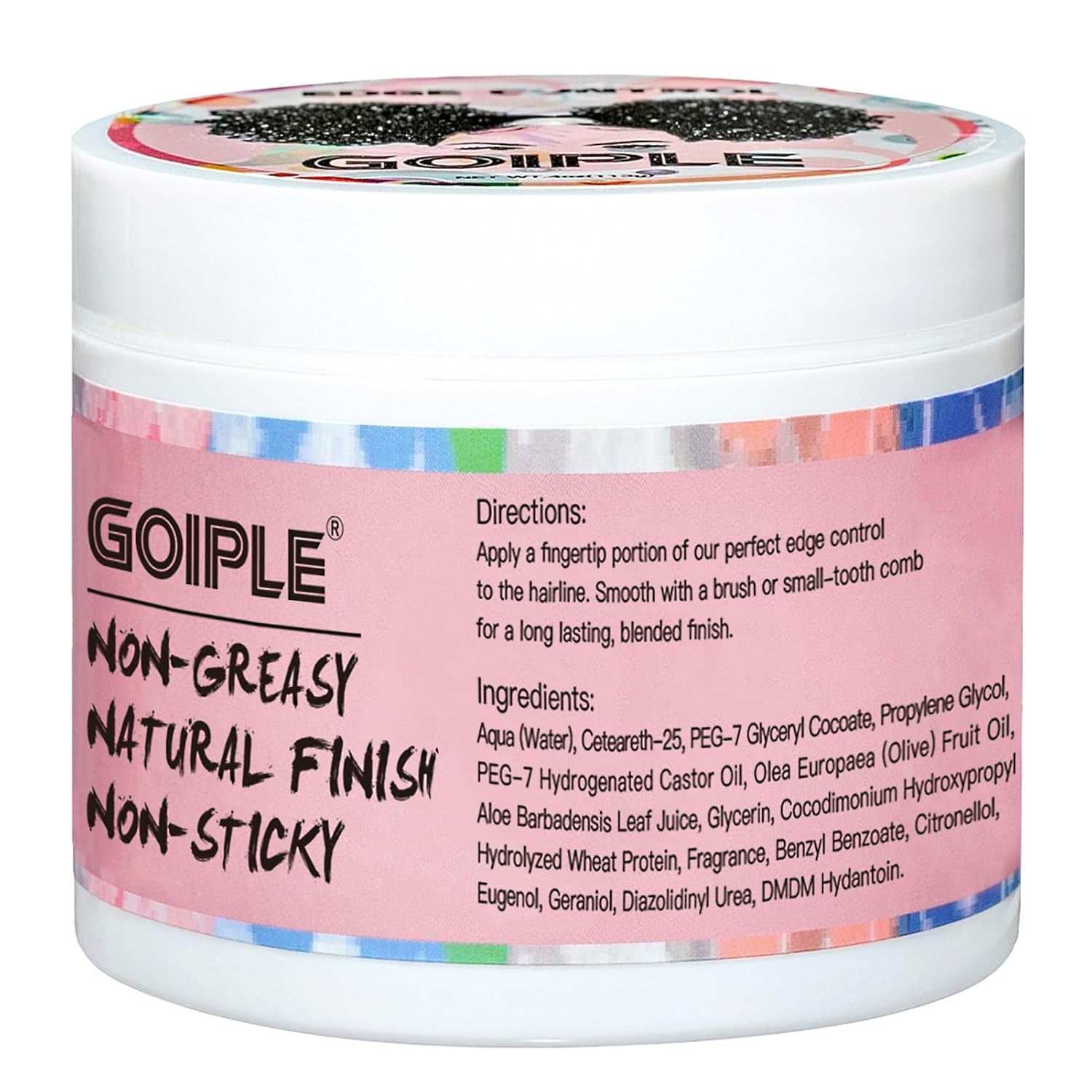 Edge Control Wax for Women Strong Hold Non-Greasy, Edge Wax Styling Gel for Black Women Hair No Flaking, White Residue, Shine and Smooth Strawberry Scent 4Oz