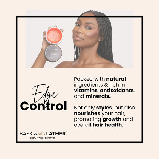 Strong Hold Edge Control Gel with Castor Oil, Non-Greasy, Non-Flaking, No White Cast, Long Lasting, Supports Hair Growth, Natural Formula, for All Hair Types, 5.3 Fl Oz