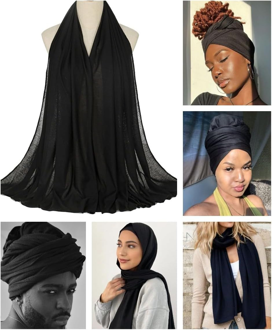 Head Wraps for Black Women Stretch Head Scarf Long African Hair Wraps Turban Headwraps Jersey Headbands