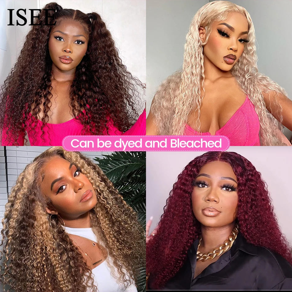 ISEE HAIR Brazilian Kinky Curly Hair Remy Human Hair Weave Bundles Natural Color Can Order 1/3/4 Bundles Curly Hair Extensions