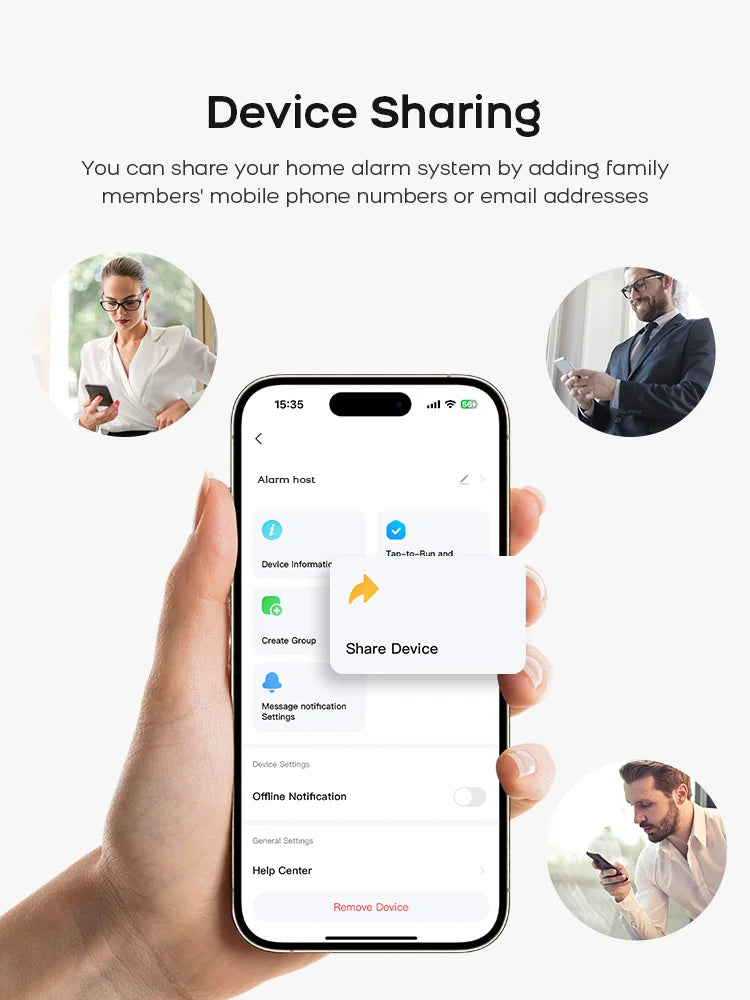 PGST Smart Life Alarm System for Home WIFI GSM Security Alarm Host with Door and Motion Sensor Tuya Smart App control work Alexa