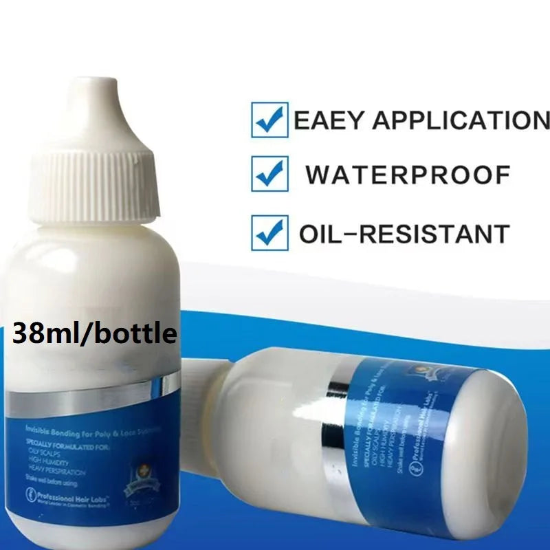 Wholesale 38ml/bottle Wig Adhesive Waterproof Lace Glue Invisible Hair Bonding Toupee Frontal Replacement Adhesive Ghost+Remover