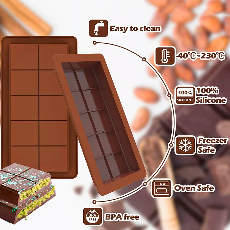 Dubai Chocolate Bar Mold Non-Stick Reusable Food Grade Silicone  Mold for Dubai Chocolate Bar Pistachio