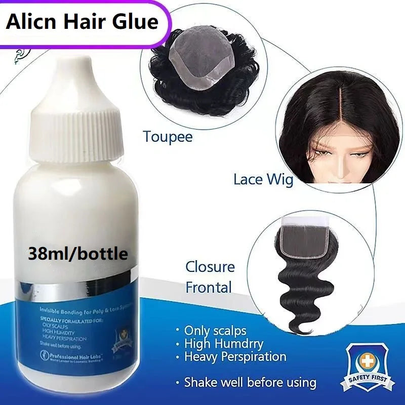 Wholesale 38ml/bottle Wig Adhesive Waterproof Lace Glue Invisible Hair Bonding Toupee Frontal Replacement Adhesive Ghost+Remover
