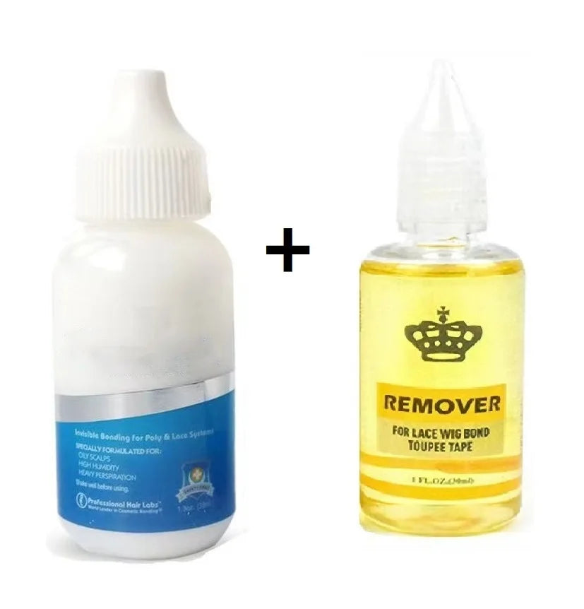 Wholesale 38ml/bottle Wig Adhesive Waterproof Lace Glue Invisible Hair Bonding Toupee Frontal Replacement Adhesive Ghost+Remover