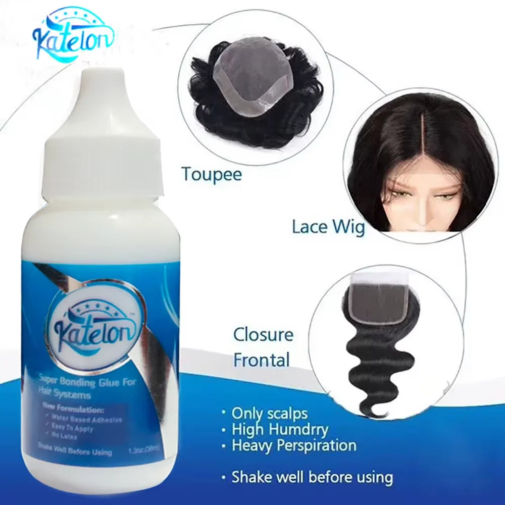 Wig Adhesive Bold Hold Lace Glue for Wigs Extreme Hold Hair Replacement Adhesive for Toupee Systems+HD Wig Caps Stocking Caps