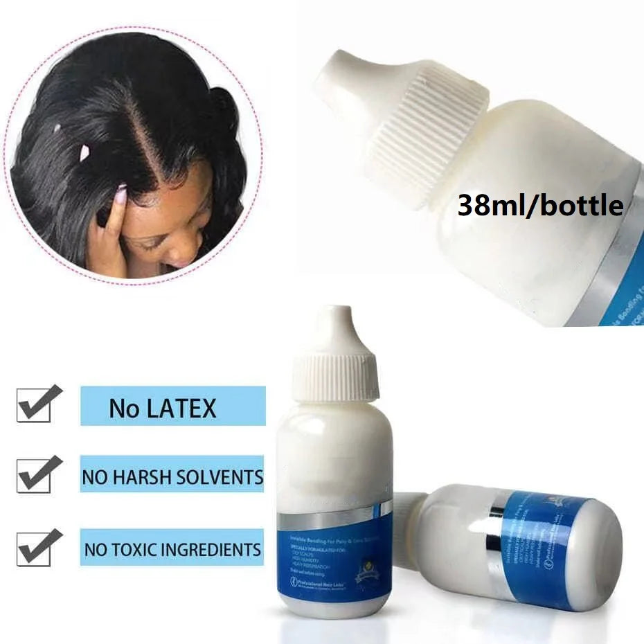 Wholesale 38ml/bottle Wig Adhesive Waterproof Lace Glue Invisible Hair Bonding Toupee Frontal Replacement Adhesive Ghost+Remover