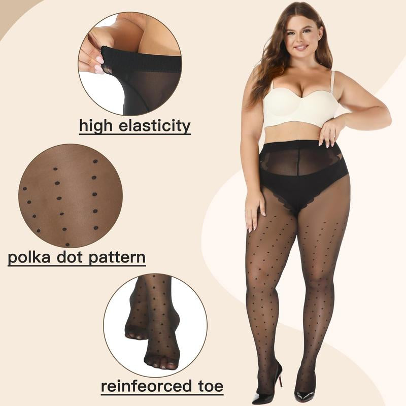 MANZI Tights for Women Patterned Stockings for Women Sheer Ultra Thin High Waist Pantyhose