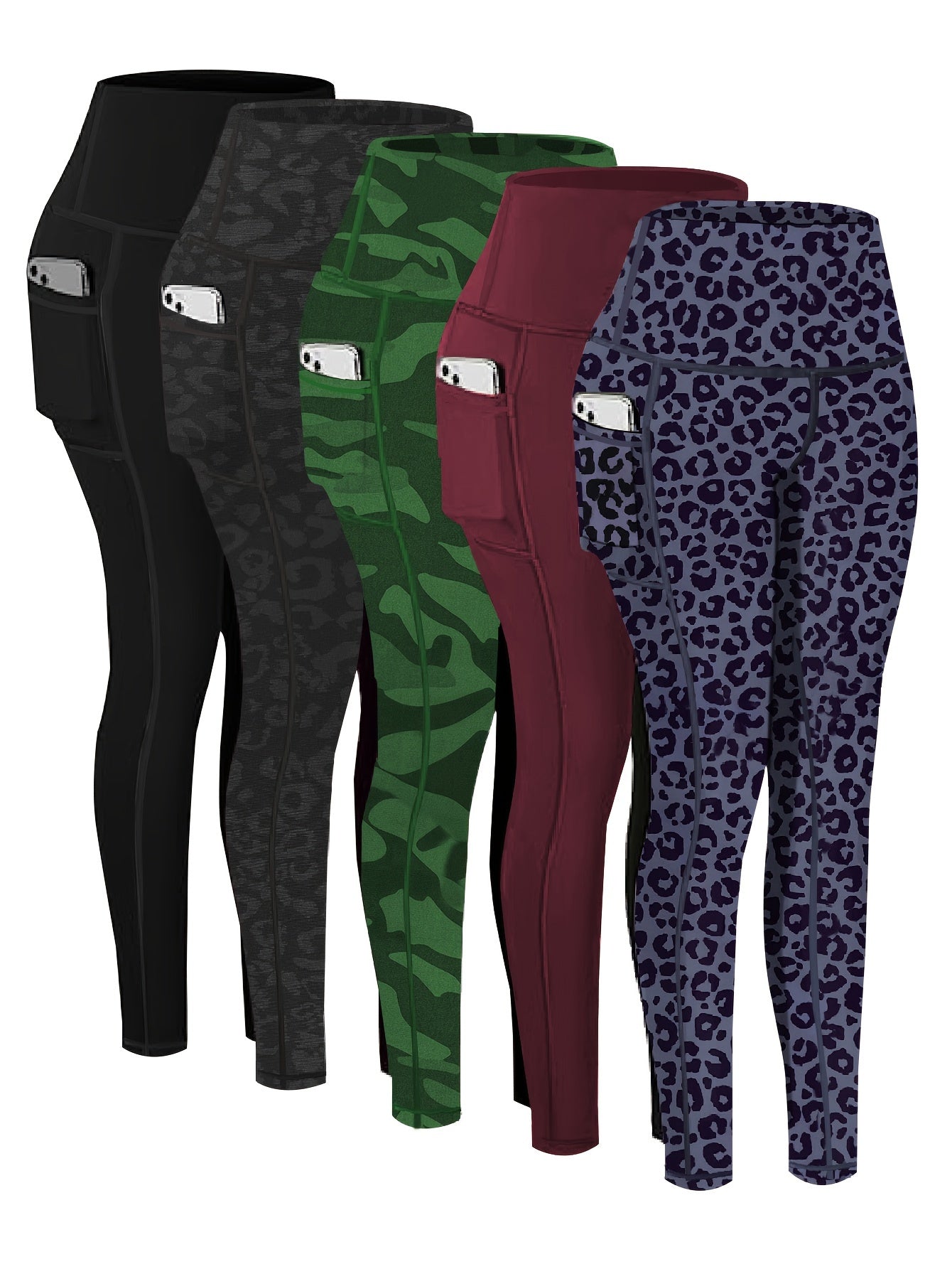 Five-piece Sports Yoga Pants Set