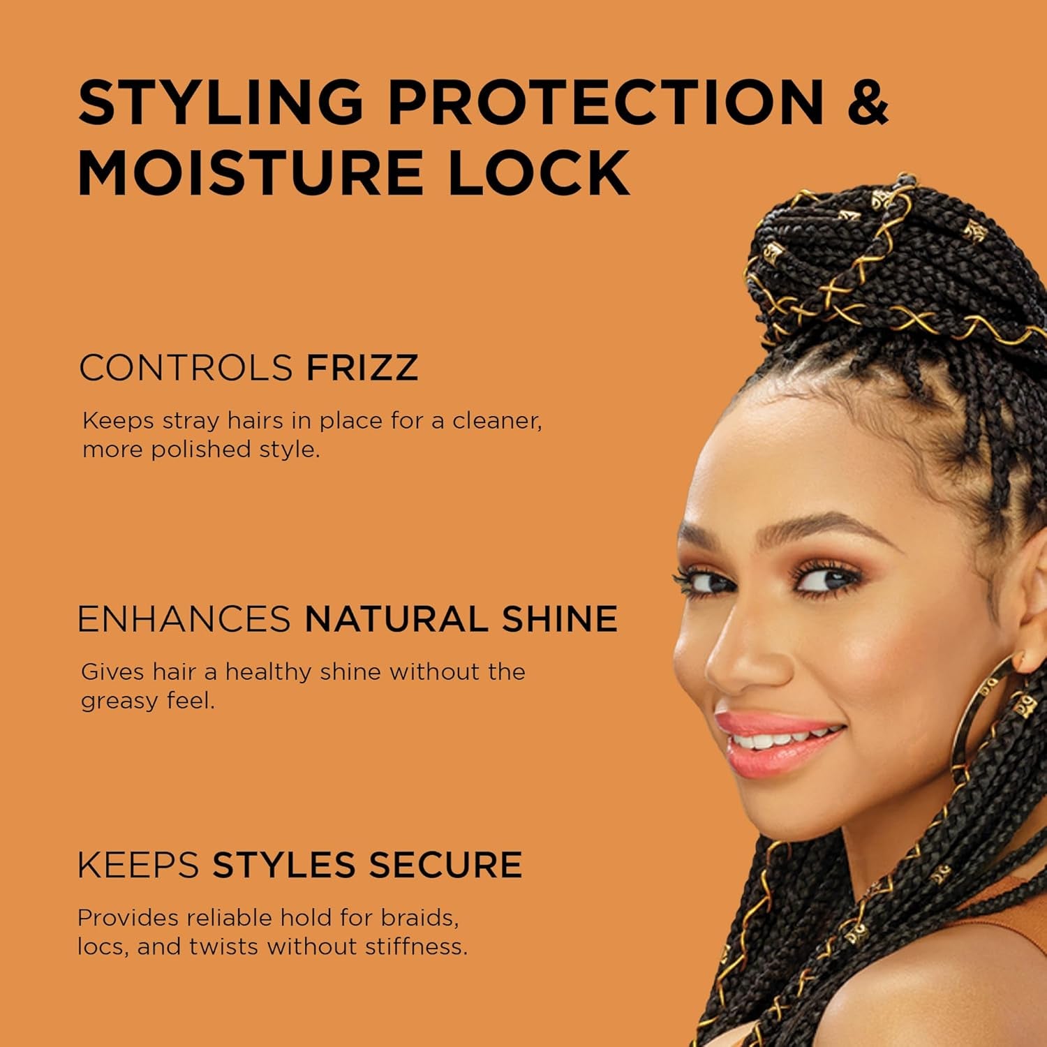 Black Castor Miracle Extra Hold Braid, Loc, Twist Gel - Extreme Hold Braiding Hair Gel, Edge Control & Tames Frizz, No Flake | Natural Ingredients, Black Castor & Coconut Oil | 12Oz